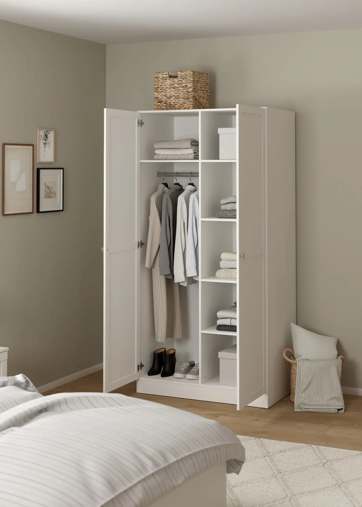 Kledingkast Viggo 2-Deurs Wit - Giga Living