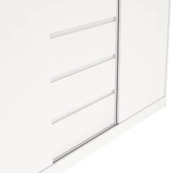 Kledingkast Ylva met 2 schuifdeuren + 1 deur + 3 lades Wit - Giga Living