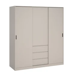 Kledingkast Ylva 2 Schuifdeuren + 1 deur + 3 Lades Cashmere - Giga Living