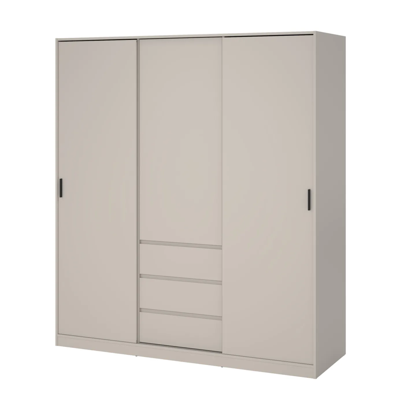 Kledingkast Ylva 2 Schuifdeuren + 1 deur + 3 Lades Cashmere - Giga Living