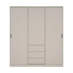Kledingkast Ylva 2 Schuifdeuren + 1 deur + 3 Lades Cashmere - Giga Living
