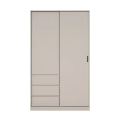 Kledingkast Ylva 1 Schuifdeur + 1 deur + 3 Lades Cashmere - Giga Living