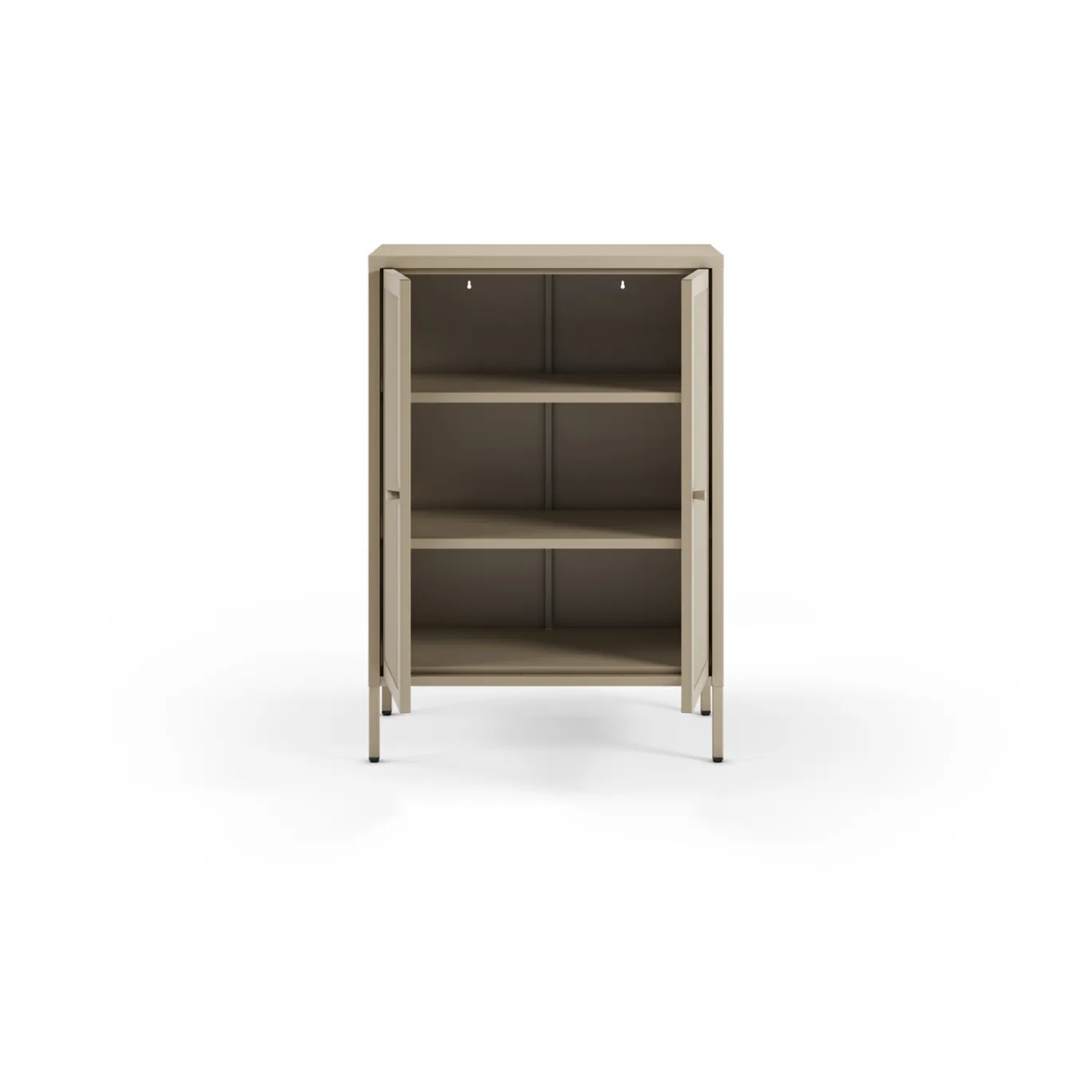 Kleine Vitrinekast Fayna 2d 70cm Zand - Giga Meubel