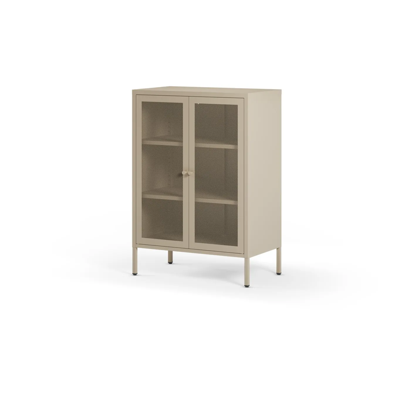Kleine Vitrinekast Fayna 2d 70cm Zand - Giga Meubel