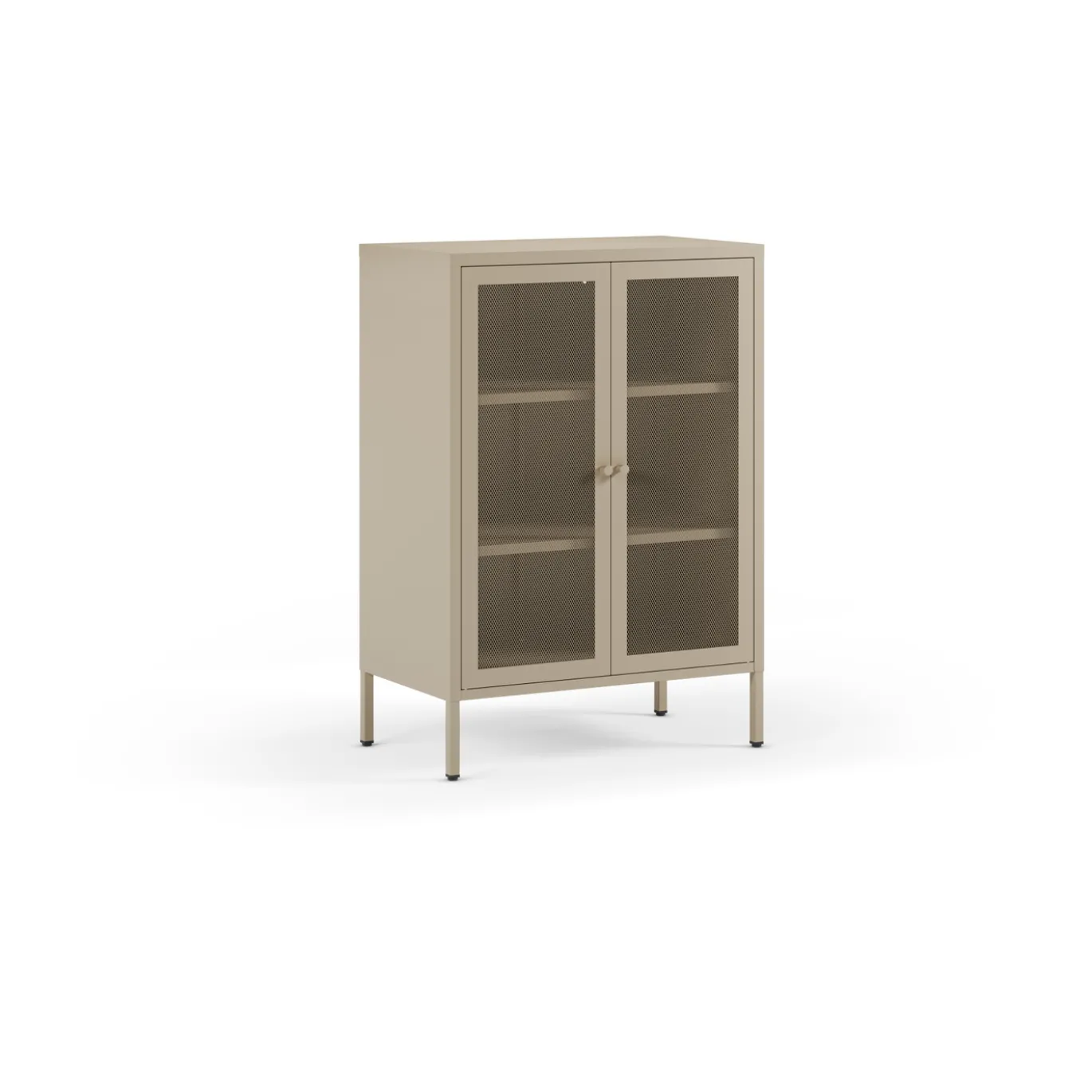 Kleine Vitrinekast Fayna 2d 70cm Zand - Giga Meubel