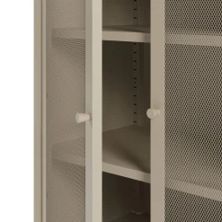Kleine Vitrinekast Fayna 2d 70cm Zand - Giga Meubel