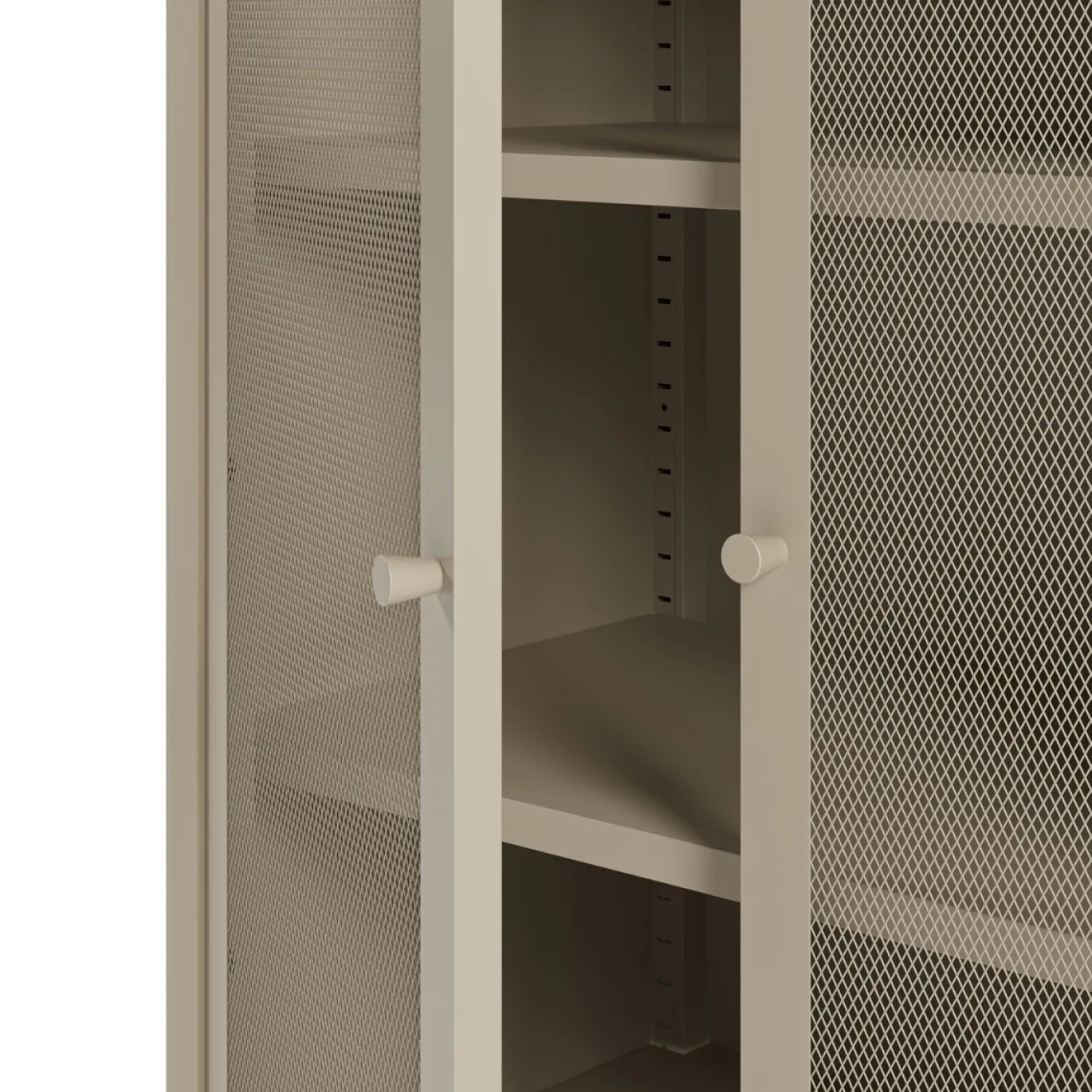 Kleine Vitrinekast Fayna 2d 70cm Zand - Giga Meubel