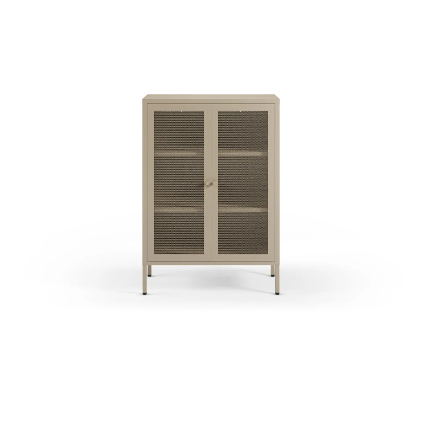 Kleine Vitrinekast Fayna 2d 70cm Zand - Giga Meubel
