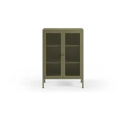 Kleine Vitrinekast Fayna 2d 70cm Groen - Giga Meubel