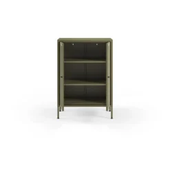 Kleine Vitrinekast Fayna 2d 70cm Groen - Giga Meubel