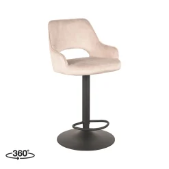 LABEL51 Barkruk Fer Naturel Velours