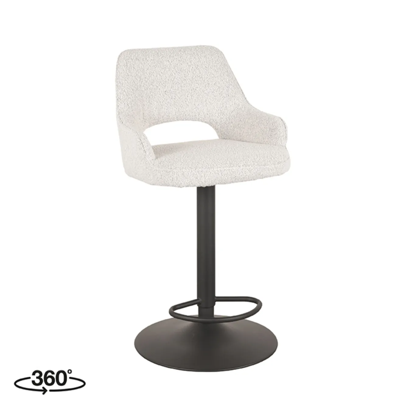LABEL51 Barkruk Fer Wit Bouclé