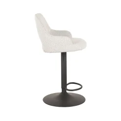 LABEL51 Barkruk Fer Wit Bouclé