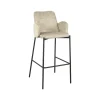 LABEL51 Barkruk Joni Beige Fluweel Zithoogte 78cm