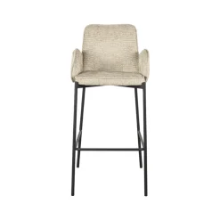 LABEL51 Barkruk Joni Beige Fluweel Zithoogte 78cm