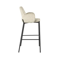 LABEL51 Barkruk Joni Beige Fluweel Zithoogte 78cm