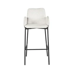 LABEL51 Barkruk Joni Crème Fluweel Zithoogte 78cm