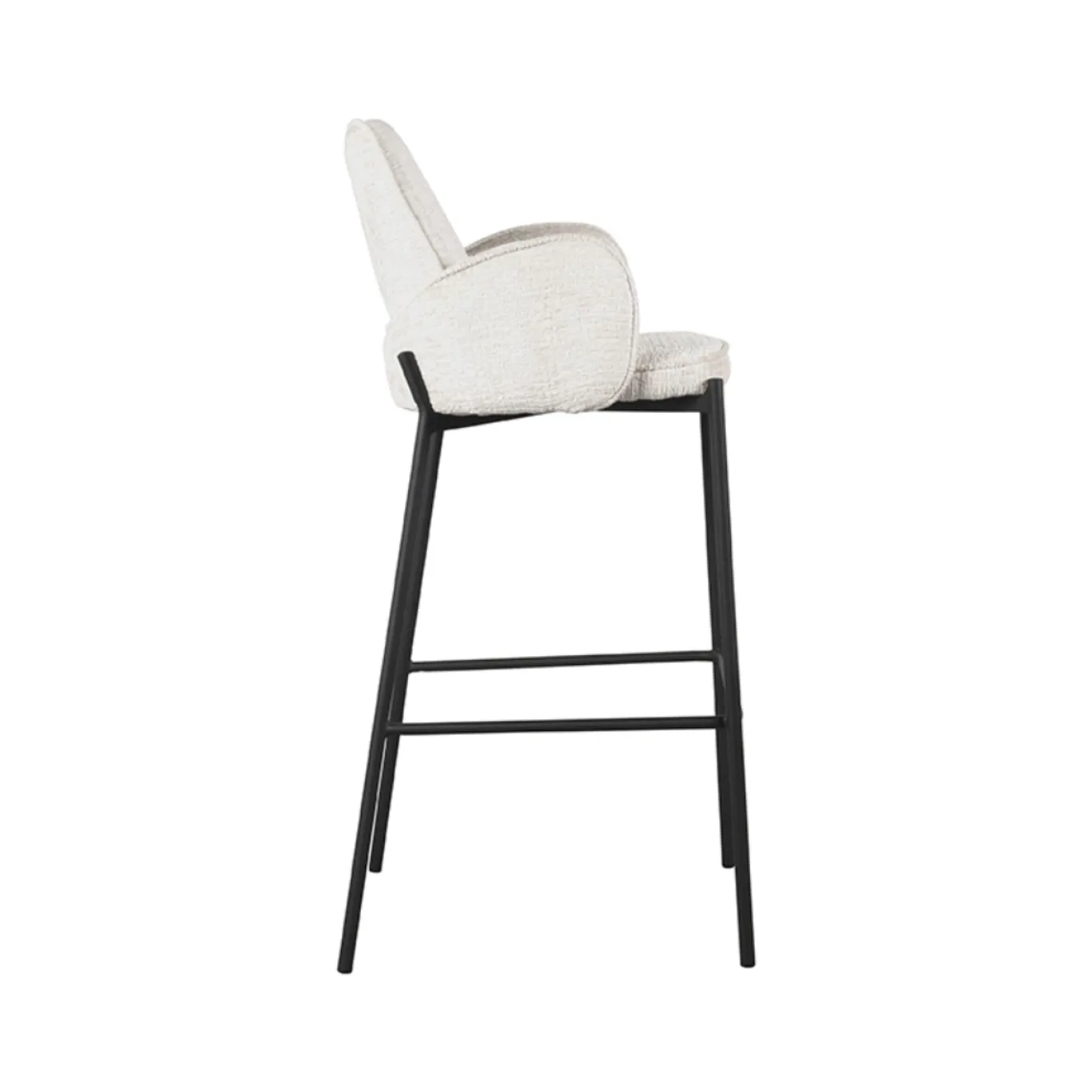 LABEL51 Barkruk Joni Crème Fluweel Zithoogte 78cm