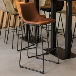 LABEL51 Barkruk Risto PU-Leer Bruin