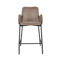 LABEL51 Barstoel Joni Taupe Micro Suède Zithoogte 65cm