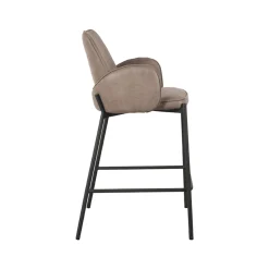 LABEL51 Barstoel Joni Taupe Micro Suède Zithoogte 65cm
