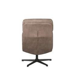 LABEL51 Draaifauteuil Alvar Taupe Micro Suede Incl. Hocker