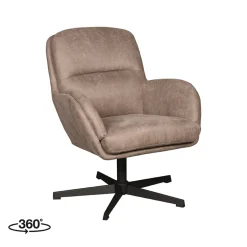 LABEL51 Draaifauteuil Moss Taupe Micro Suede