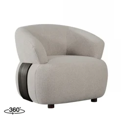LABEL51 Draaifauteuil Valenza Naturel/Zwart