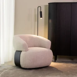 LABEL51 Draaifauteuil Valenza Naturel/Zwart
