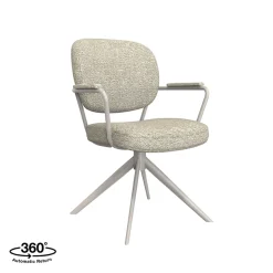 LABEL51 Eetkamerstoel Basel Bouclé Naturel/Taupe