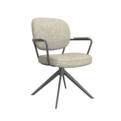 LABEL51 Eetkamerstoel Basel Bouclé Naturel/Zwart