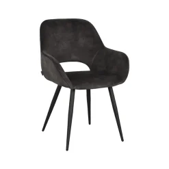 LABEL51 Eetkamerstoel Fer Antraciet Velours
