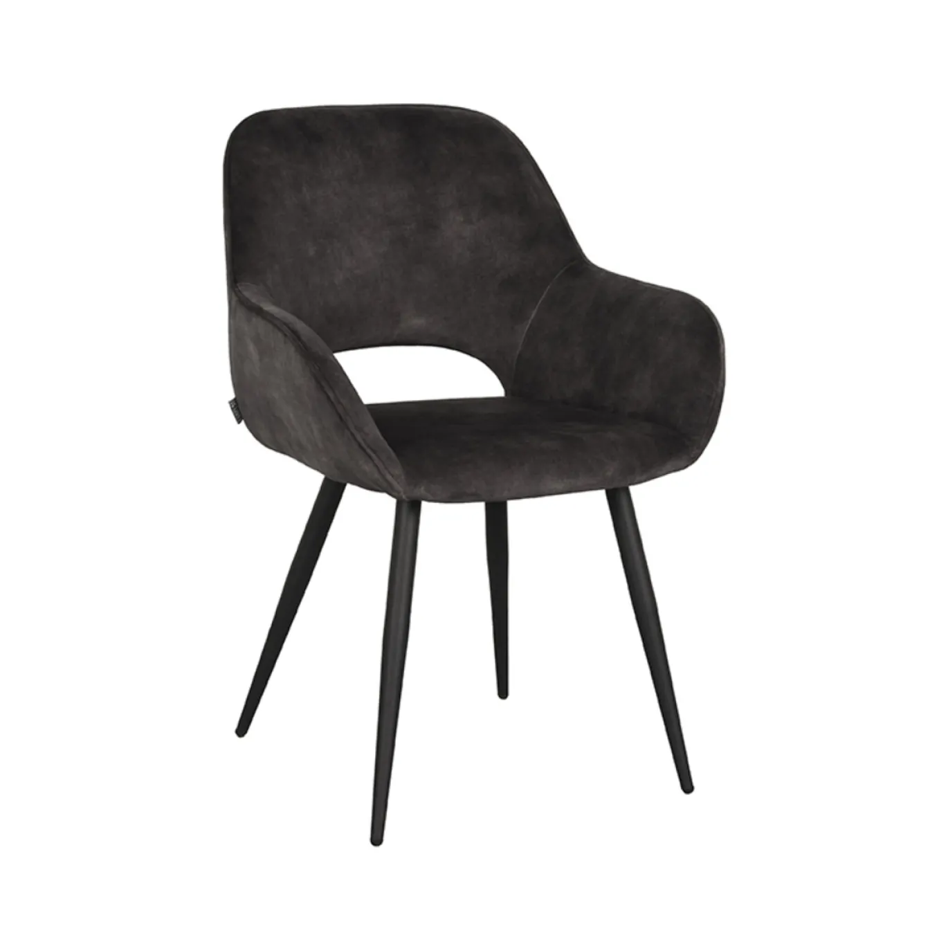 LABEL51 Eetkamerstoel Fer Antraciet Velours