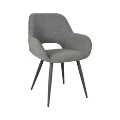 LABEL51 Eetkamerstoel Fer Grijs Bouclé