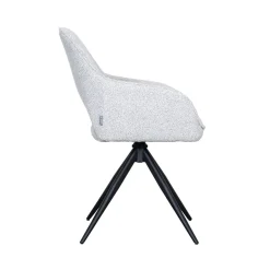 LABEL51 Eetkamerstoel Finley Bouclé Wit