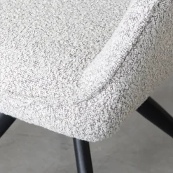 LABEL51 Eetkamerstoel Finley Bouclé Wit