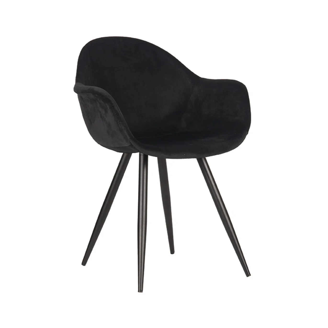 Label51 Eetkamerstoel Forli Zwart Velvet