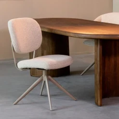 LABEL51 Eetkamerstoel Geneva Bouclé Naturel/Taupe