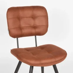 LABEL51 Eetkamerstoel Gus Cognac Microfiber