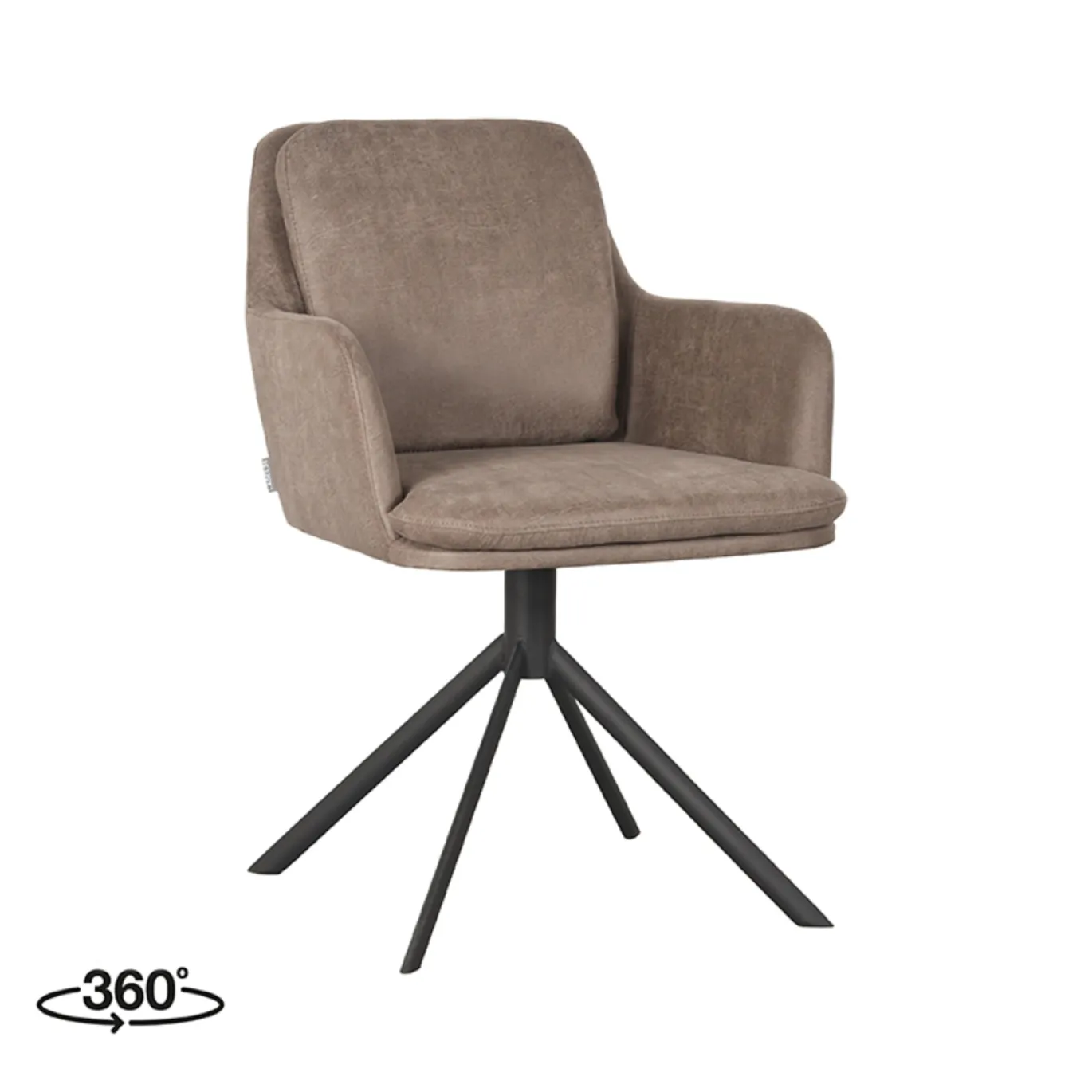 LABEL51 Eetkamerstoel Joy Taupe Micro Suede