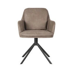 LABEL51 Eetkamerstoel Joy Taupe Micro Suede
