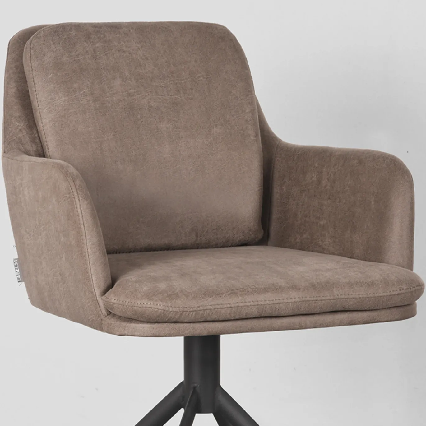 LABEL51 Eetkamerstoel Joy Taupe Micro Suede