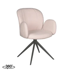 LABEL51 Eetkamerstoel Kimball Bouclé Naturel/Zwart Draaibaar