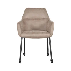 LABEL51 Eetkamerstoel Lenny Taupe Micro Suède