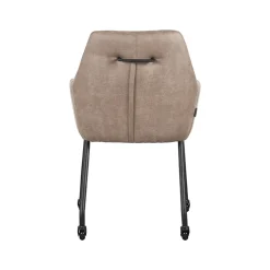 LABEL51 Eetkamerstoel Lenny Taupe Micro Suède