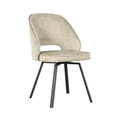 LABEL51 Eetkamerstoel Lewis Beige Fluweel