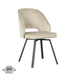 LABEL51 Eetkamerstoel Lewis Beige Fluweel