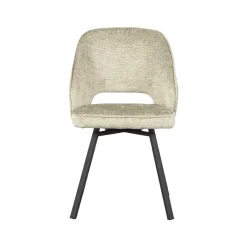 LABEL51 Eetkamerstoel Lewis Beige Fluweel