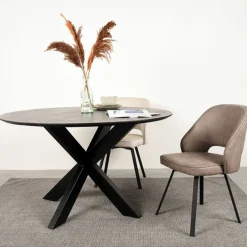 LABEL51 Eetkamerstoel Lewis Taupe Micro Suède
