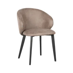 LABEL51 Eetkamerstoel Logan Taupe Micro Suède